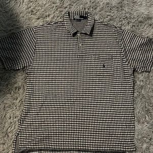 Polo by Ralph Lauren Navy & white checked polo shirt 100% cotton one pocket
